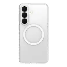 Front. Insignia™ - Hard-Shell Case with Magnetic Charging Ring for Samsung Galaxy S26+ - Clear.