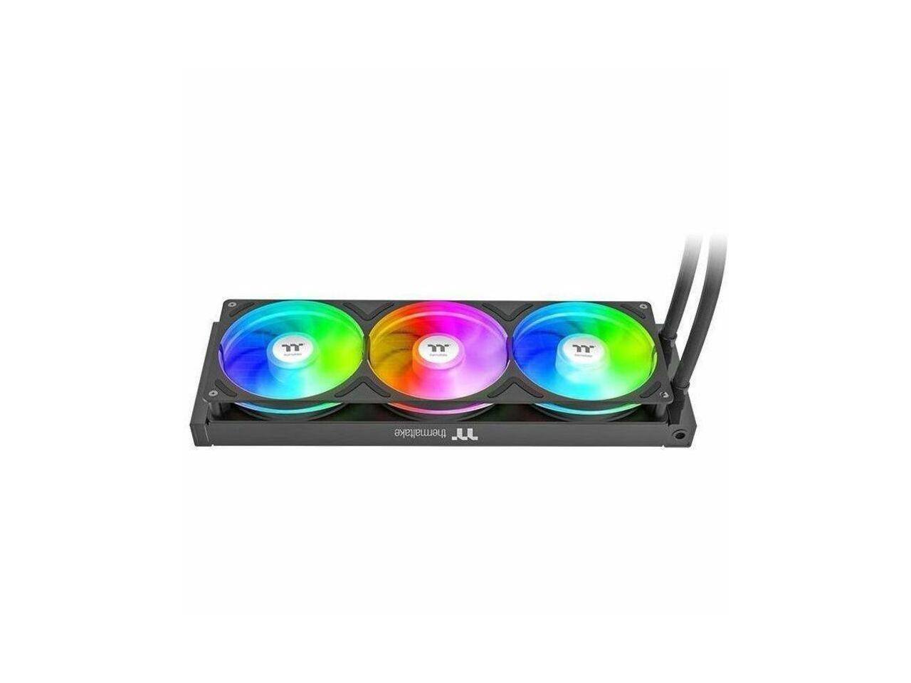 Alt View 4. Thermaltake - Thermaltake TH360-S V3 ARGB CPU Cooler, 360mm Radiator, LCD, Black, CL-W470-PL12SW-A - Black.