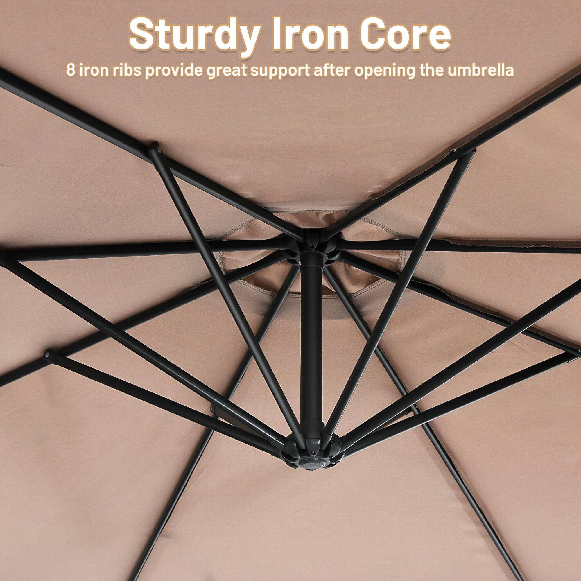 Sturdy Iron Core  
8 iron ribs provide great support after opening the umbrella
