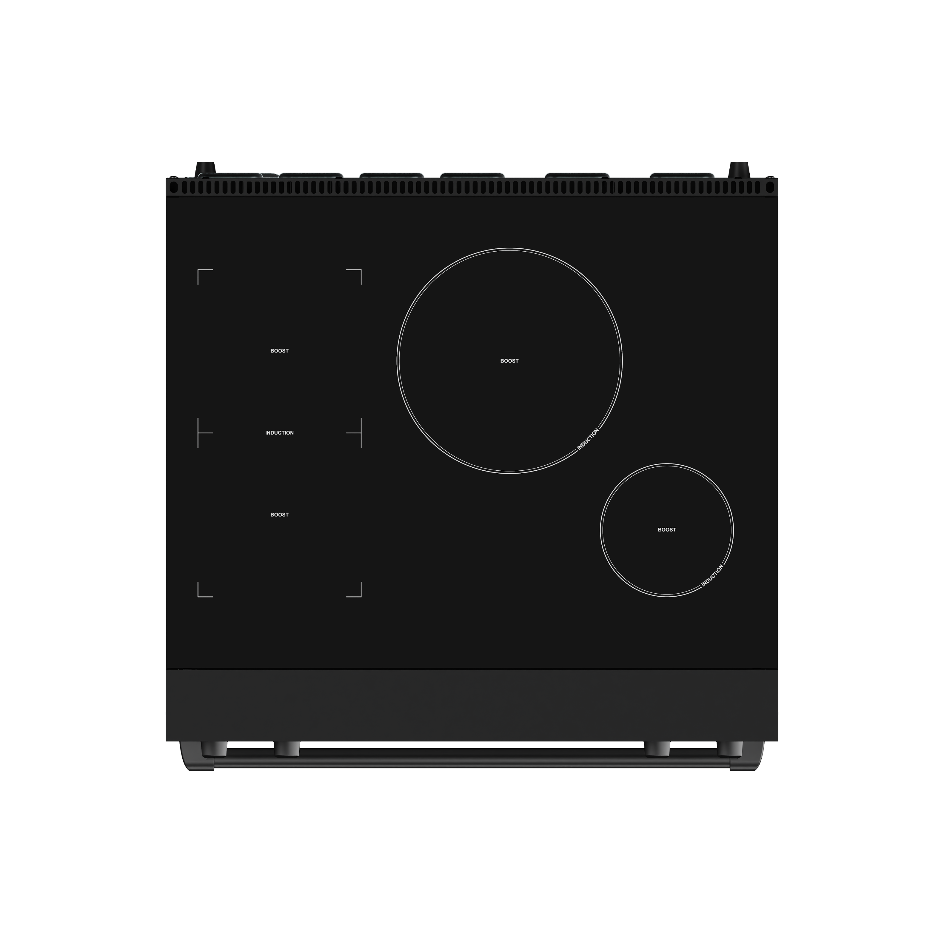 Back. Thor Kitchen - Gordon Ramsay Series by Thor Kitchen 4.8 Cu. Ft Freestanding Induction Range - Matte Black.