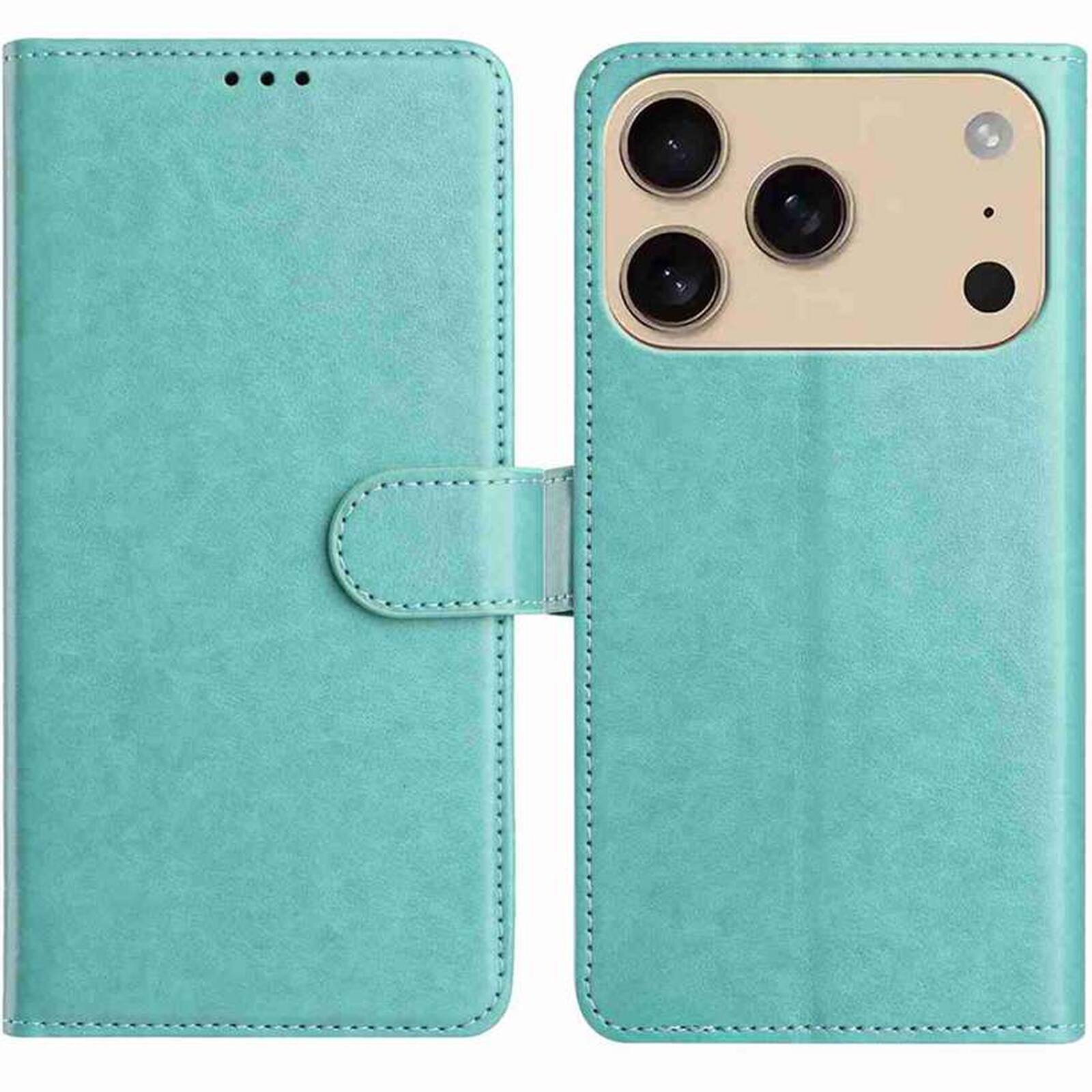 Alt View 2. Dteck - Dteck Wallet Folio Case for Apple iPhone 17 Pro, Shockproof Magnetic PU Leather Flip Card Slots Stand Case - Green.