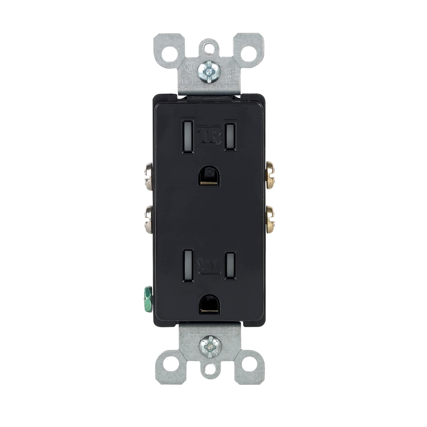 Leviton - Decora 15 amps 125 V Duplex Outlet 5-15R 1 pk - Black
