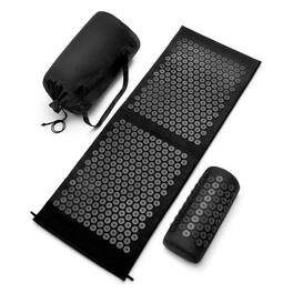 Sorbus - 51 Inch Acupressure Mat, Pillow & Carry Bag - Black