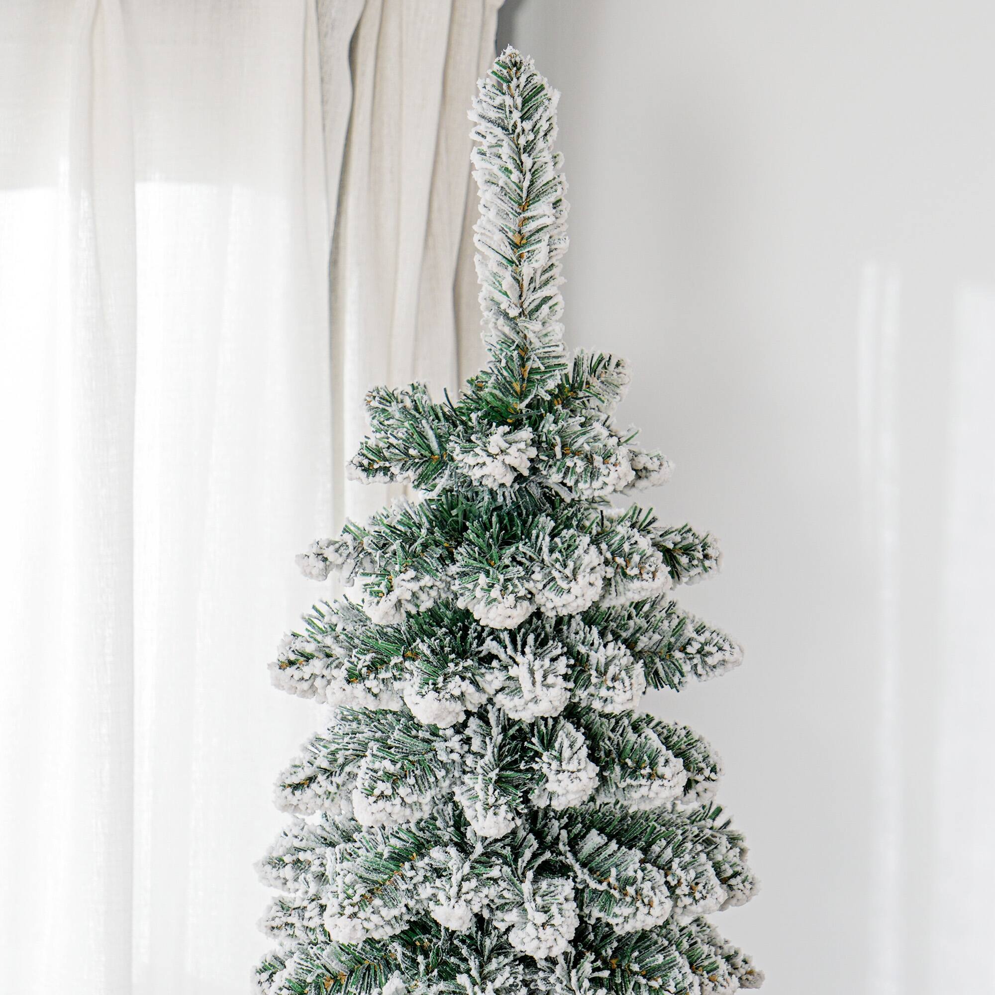 Alt View 7. Homcom - Tall Unlit Slim Pencil Xmas Tree - green.