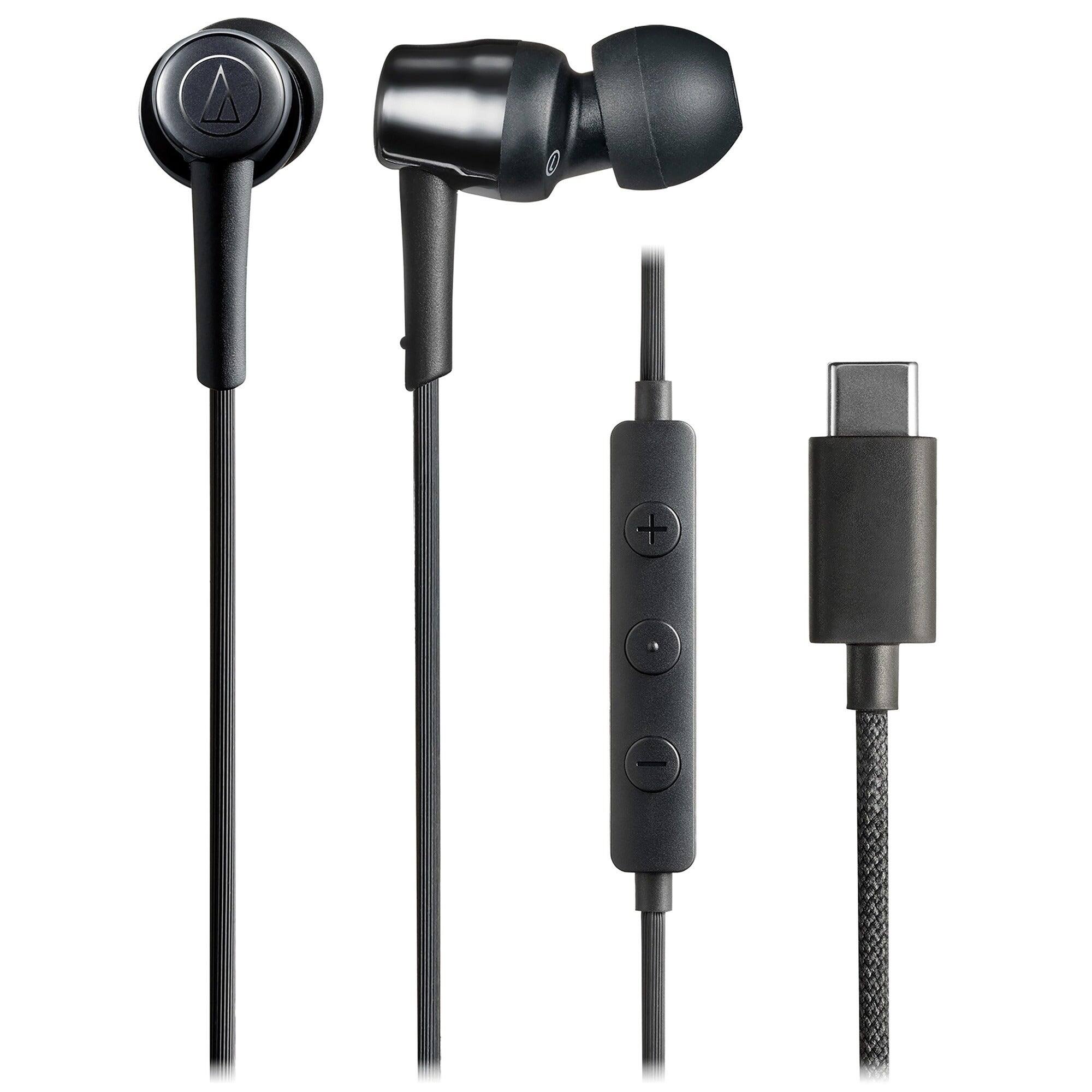 Front. Audio-Technica - ATH-CKD30CBK Wired In-Ear Headphones.