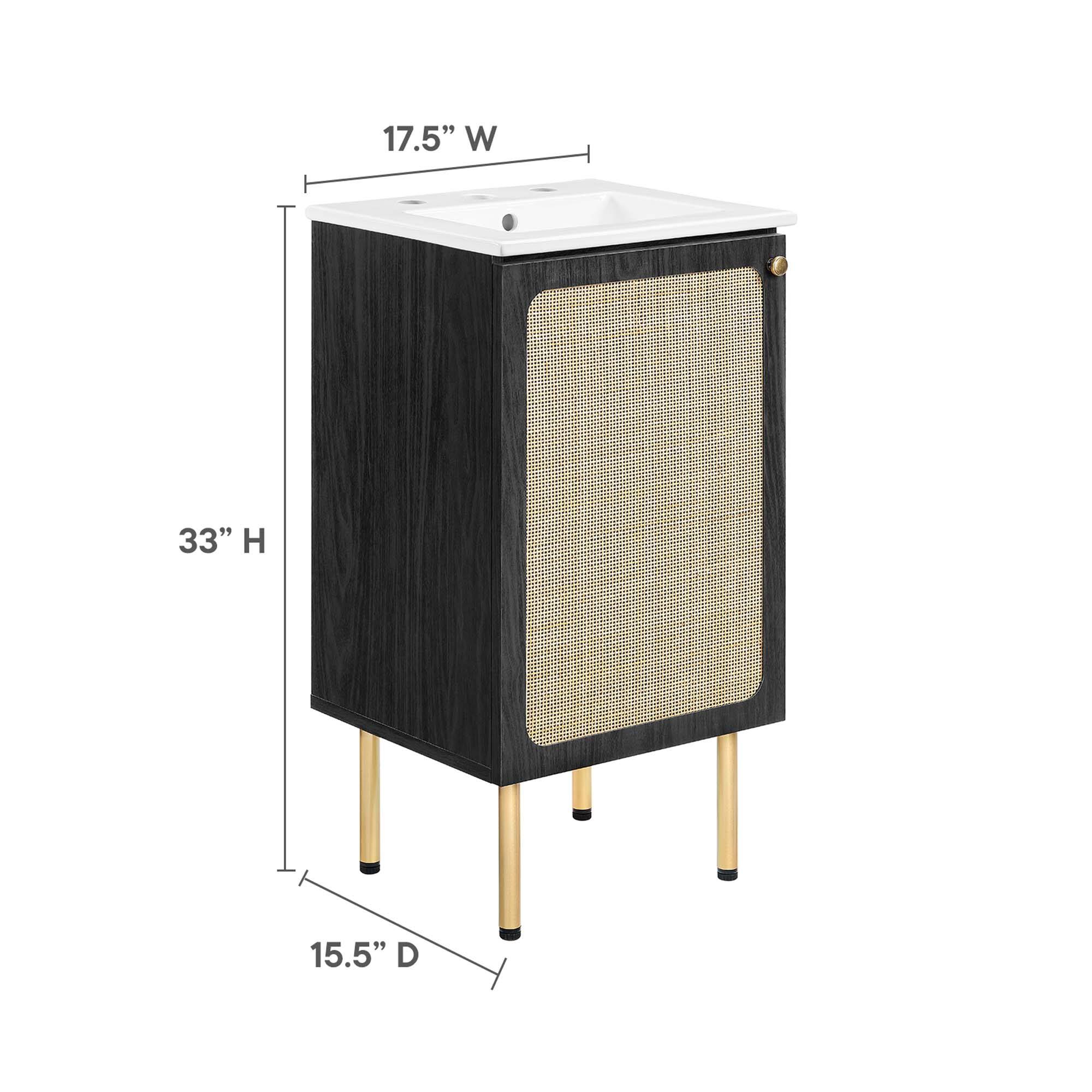 17.5" W x 33" H x 15.5" D