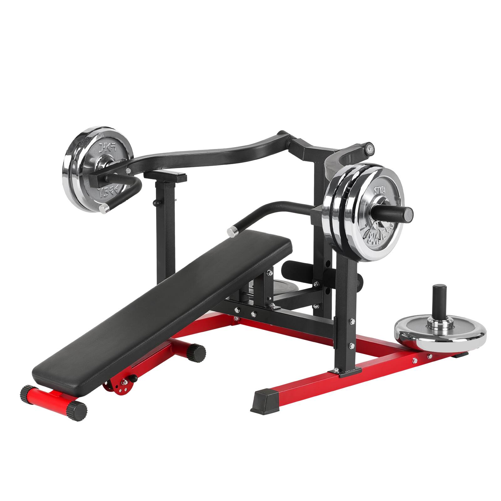 Alt View 5. VEVOR - Chest Press Machine, 450 LBS Bench Press Set, Adjustable Flat Incline Bench with Independent Converging Arms - Black.
