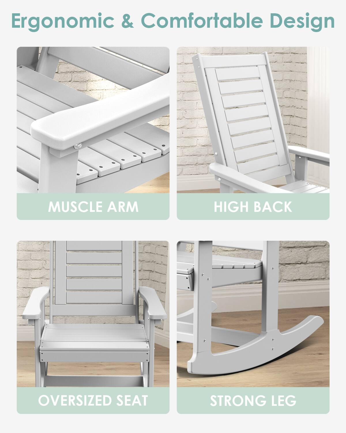 Ergonomic & Comfortable Design

- MUSCLE ARM
- HIGH BACK
- OVERSIZED SEAT
- STRONG LEG