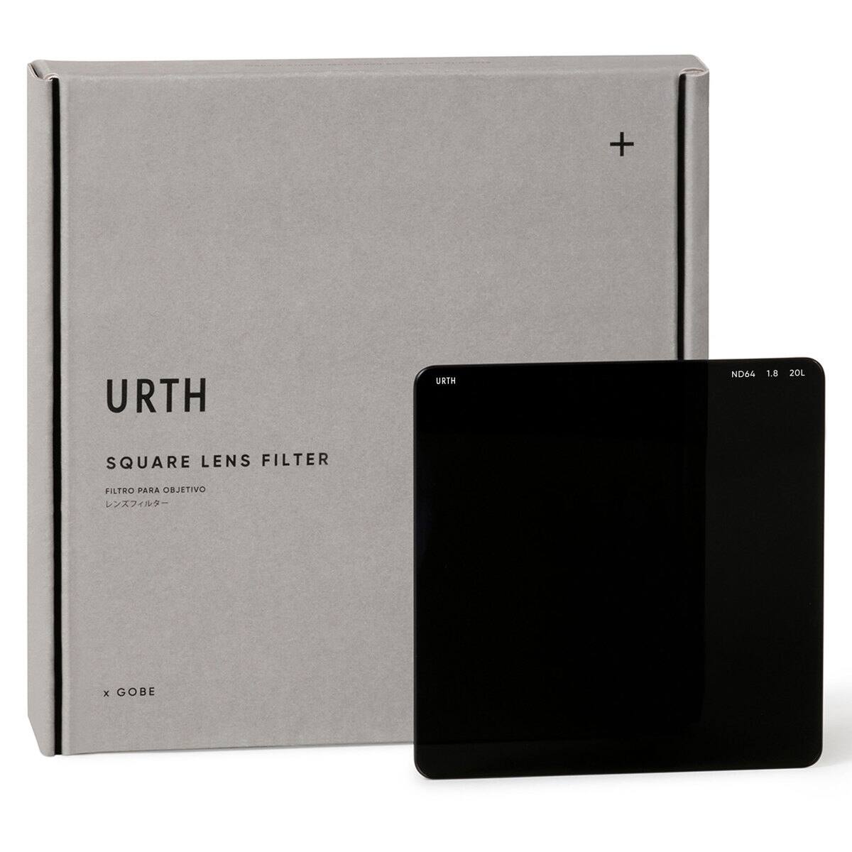 URTH  
SQUARE LENS FILTER  
FILTRO PARA OBJETIVO  
レenzフィルター  
x GOBE  

URTH ND64 1.8 20L SQUARE LENS FILTER FILTRO PARA OBJETIVO