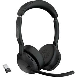 Jabra - Evolve2 55 Headset - Stereo - Wireless - Bluetooth - 98.4 ft - 20 Hz to 20 kHz - On-ear - Binaural - Supra-aural - Blue