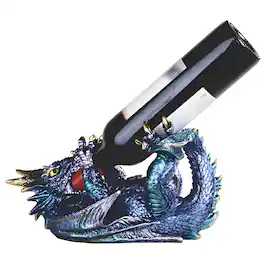FC Design - 11.75"W Blue Dragon Wine Rack Bottle Holder Dining Room Figurine - Multicolor