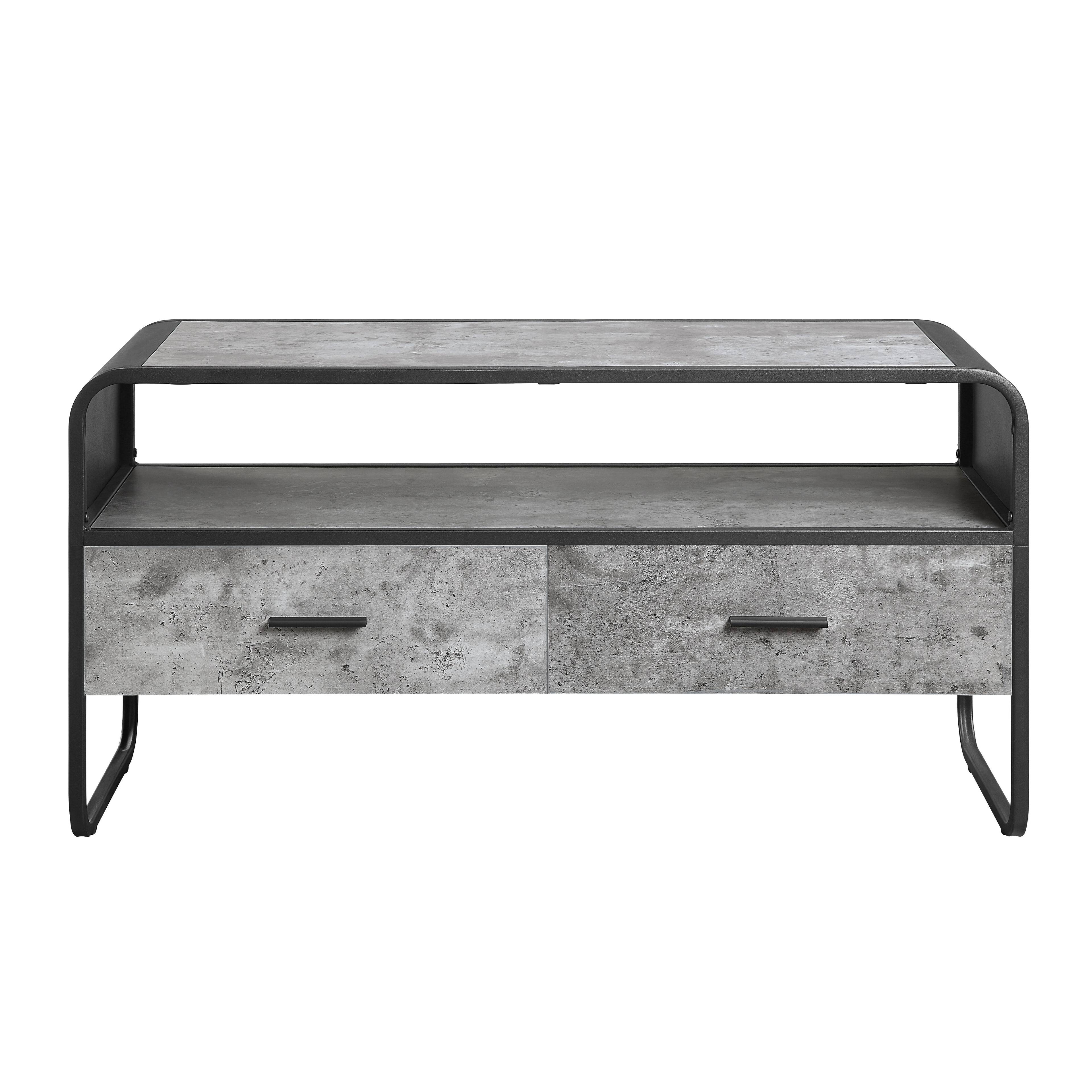 Alt View 1. Spaco - Spaco TV Stand for TVs Up to 42 Inch, Media Console with 2 Storage Drawers, Open Shelf and Metal Frame, for Living Room - Gray.