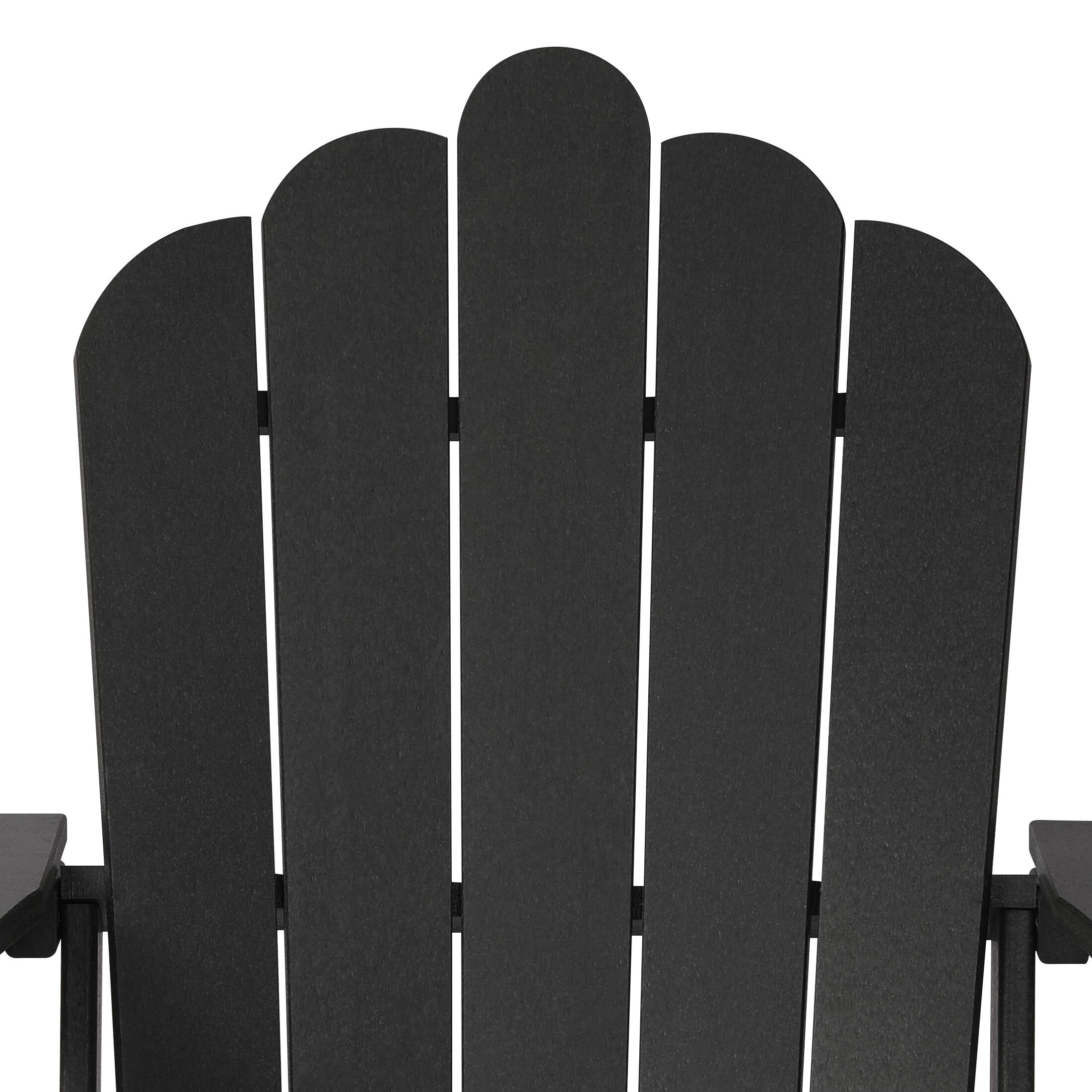 Alt View 1. WestinTrends - WestinTrends Highland 4-Piece Outdoor Patio HDPE Adirondack Chairs With Ottomans and Cup Holder Set - Black.