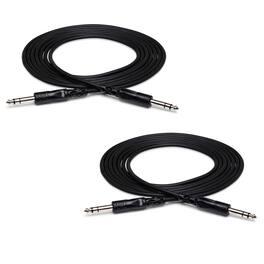 Hosa Technology - 2x Stereo 1/4" Male Phone to 1/4" Male Phone TRS Cable, 15'