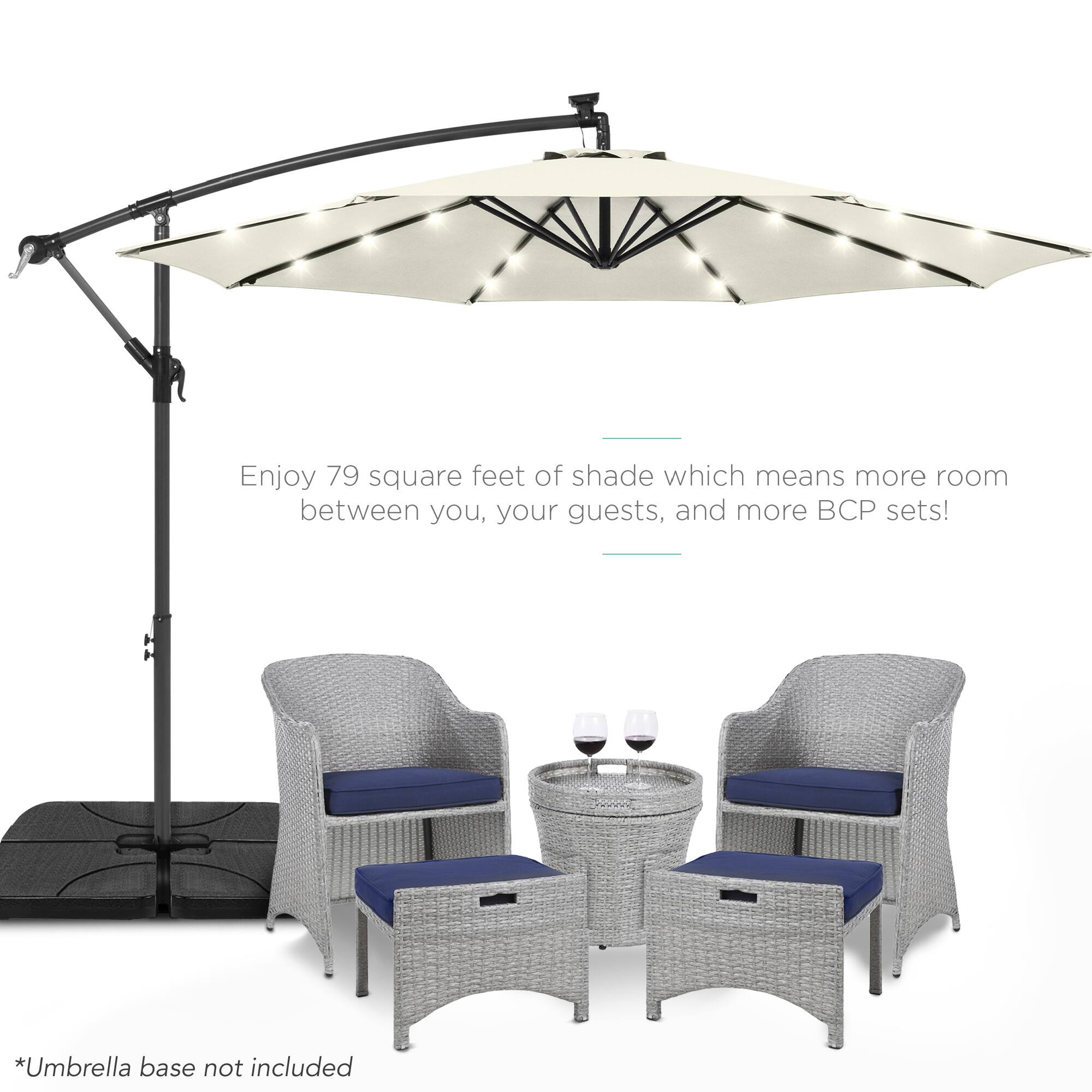 Enjoy 79 square feet of shade which means more room between you, your guests, and more BCP sets!

*Umbrella base not included