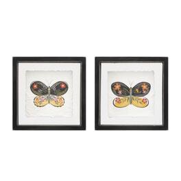 BreeBe - Framed Butterfly Block (Set of 2) - Black, White