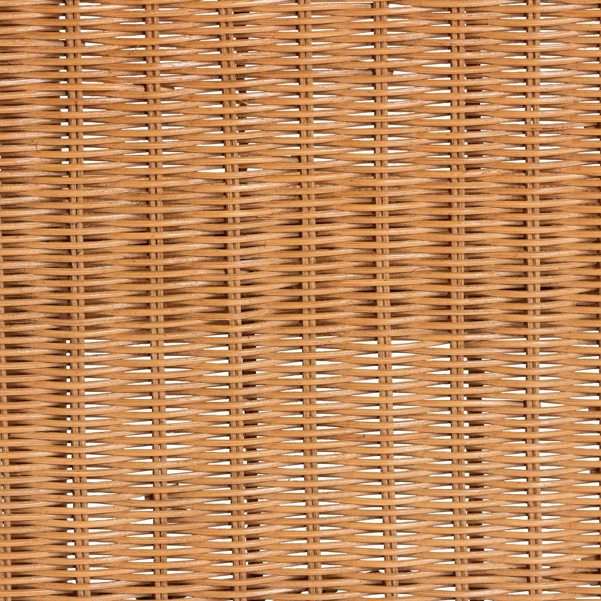 Alt View 2. bali & pari - Ayala Natural Rattan Accent Bench - Handwoven Wicker Accent Seating with Decorative Apron and Integrated Handles - Light Honey.