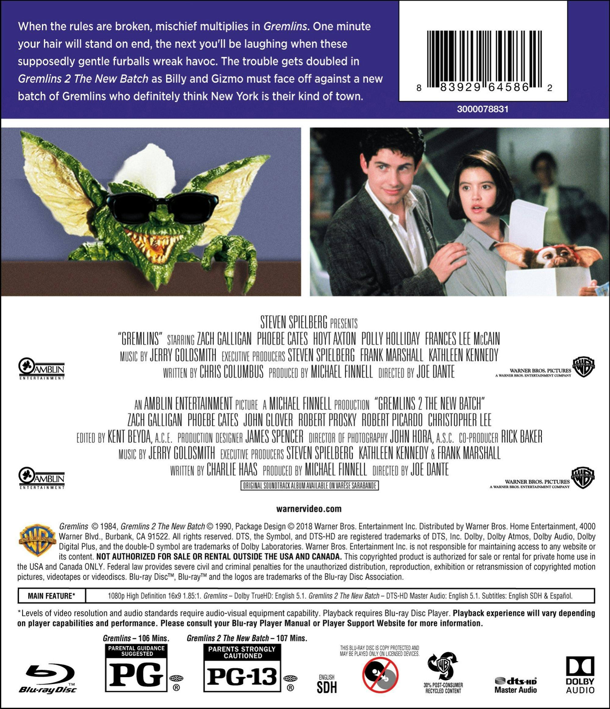 Angle. Gremlins/Gremlins 2 (Blu-ray Double Feature) [Blu-ray].