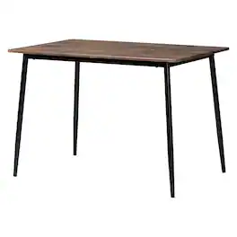 Baxton Studio - Dalair Industrial Rustic Wood and Metal Dining Table - Dark Brown/Black