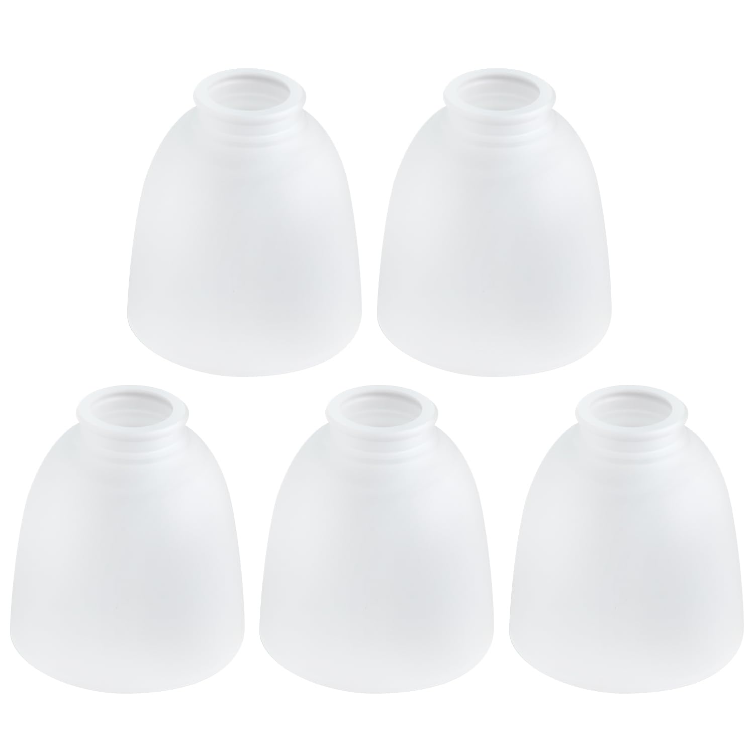 Earthley Blooms - Pack Frosted Glass Shade Replacements Ceiling Fan Light Covers Globes Lampshades For Chandelier high diamet - White Frosted Glass Shade 5 Count (Pack of 1)