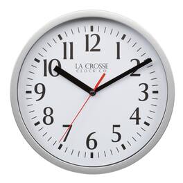 La Crosse Clock Co. - 8 in. Basics Quartz Analog Wall Clock - Silver