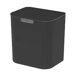 OU - Wall-Mounted Bathroom Trash Can, 1.3 Gal Self-Adhesive Hanging Bin with Lid & Removable Bag Ring, Space-Saving Design - Black