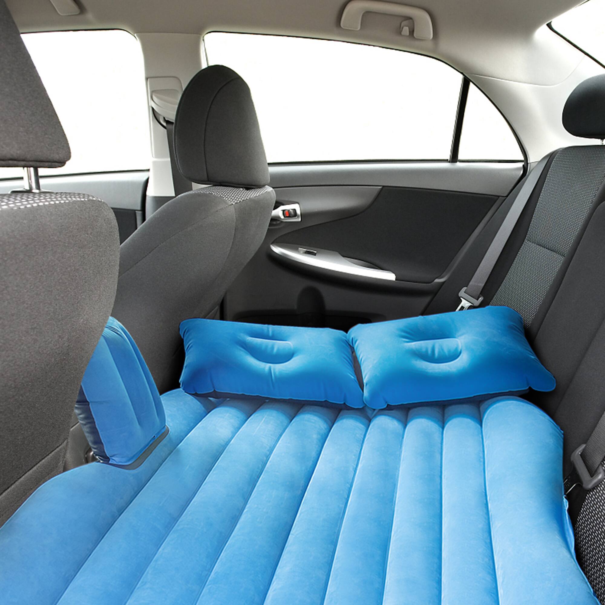 Alt View 1. Oumilen - Inflatable Car Air Mattress with Pillows, Blue - Blue.