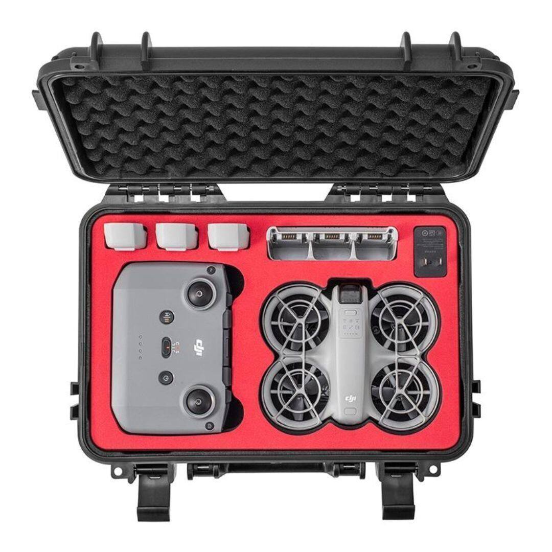 Back. StartRC - STARTRC Waterproof Black and Red Hard Carrying Case for DJI Neo Fly More Combo.
