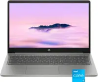 HP - 15.6" Full HD Chromebook Plus Laptop with Google AI - Intel Core i3 - 8GB Memory - 128GB UFS - Mineral Silver - Front_Zoom