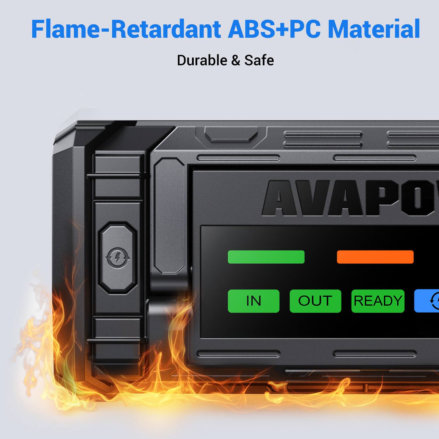 Flame-Retardant ABS+PC Material  
Durable & Safe  
AVAPO 4 IN OUT READY