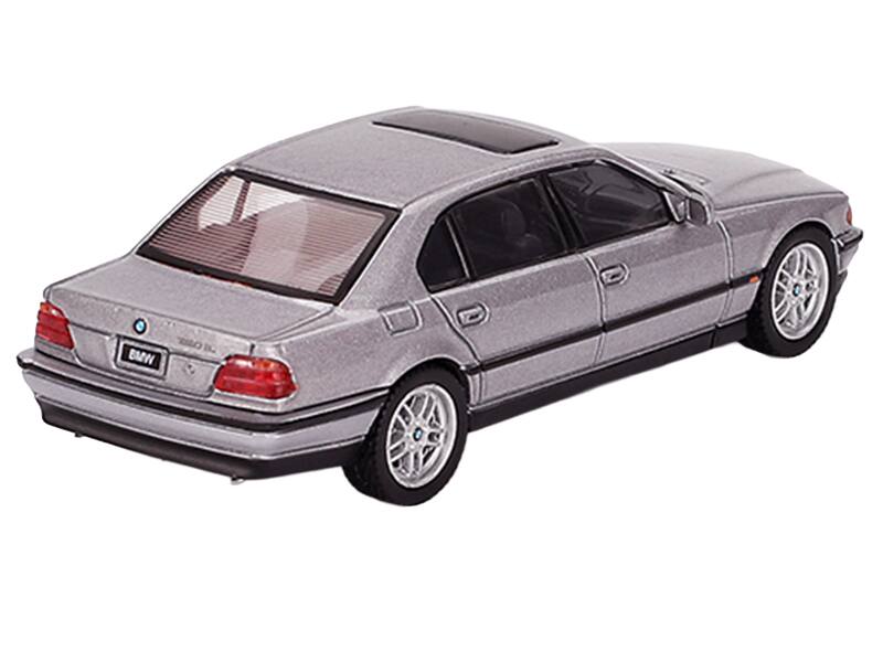 Alt View 3. True Scale Miniatures - BMW 750IL Aspen Silver Metallic with Sun Roof Limited Edition 1/64 Diecast Model Car by Mini GT.