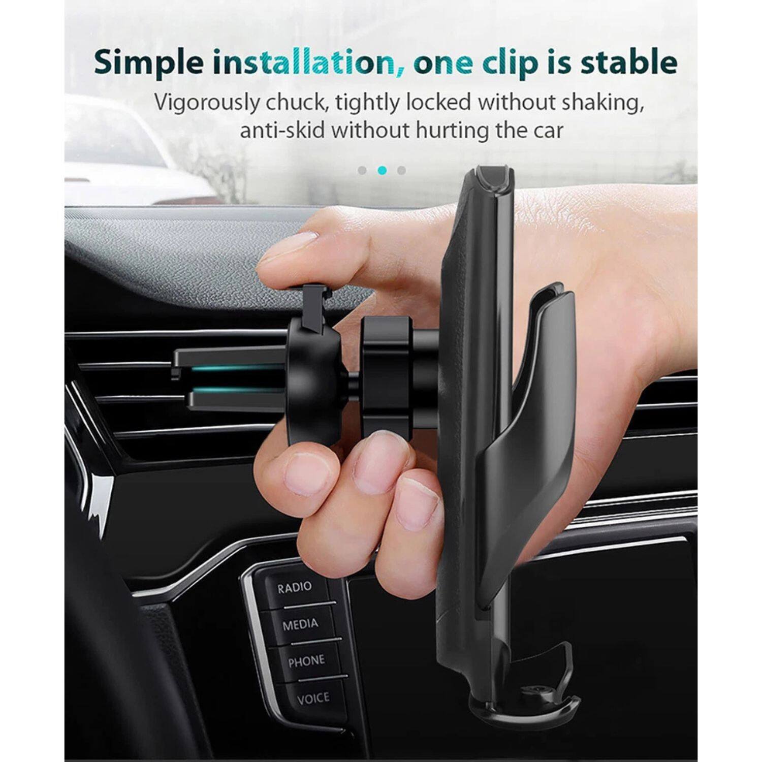Simple installation, one clip is stable  
Vigorously chuck, tightly locked without shaking, anti-skid without hurting the car