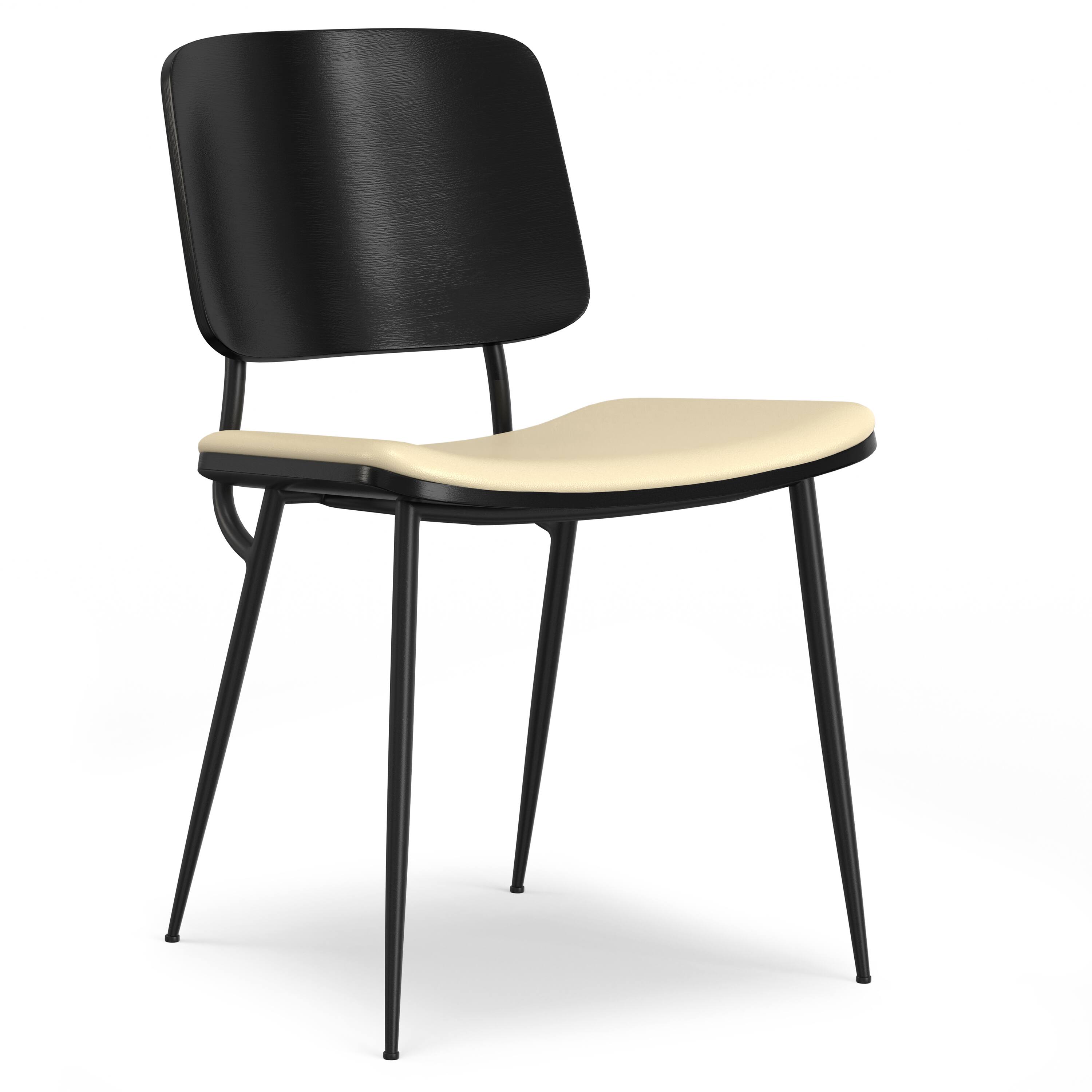 Alt View 2. Simpli Home - Hayley Dining Chair (Set of 2) in Cream Vegan Faux Leather - Cream.