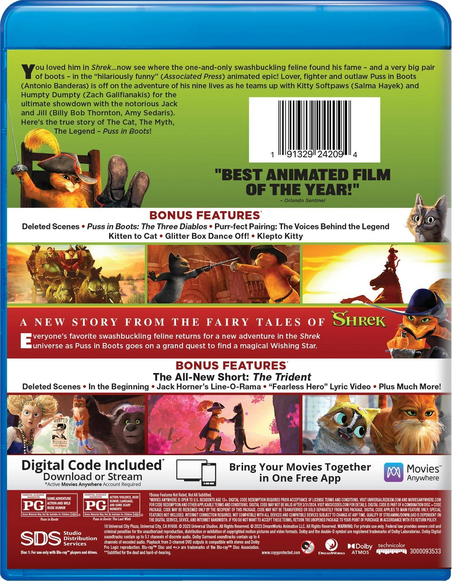 Angle. Puss in Boots: 2-movie Collection (Blu-ray Double Feature) [Blu-ray].