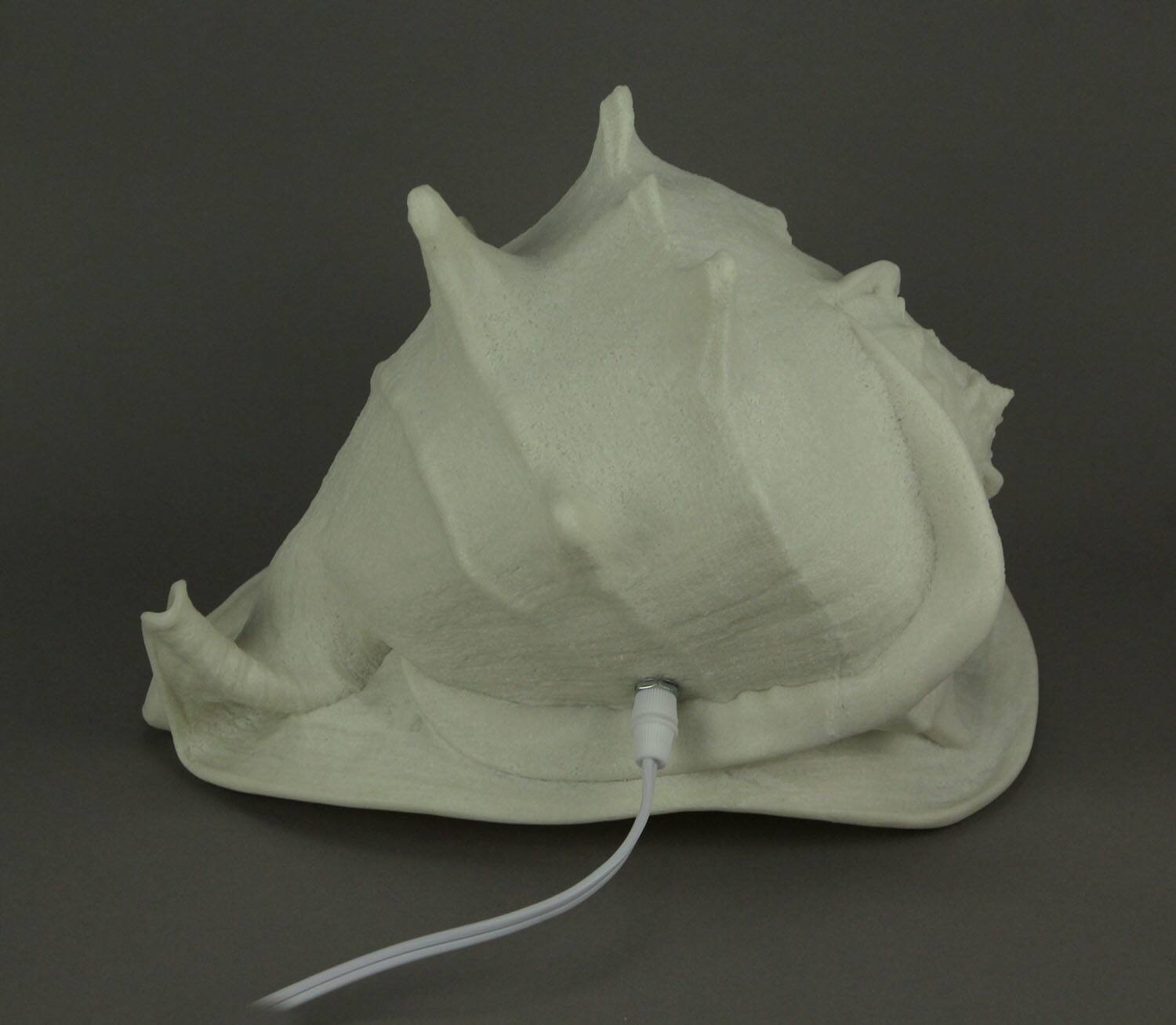 Alt View 2. Zeckos - White Faux Helmet Shell Decorative Coastal Art Accent Lamp - White.