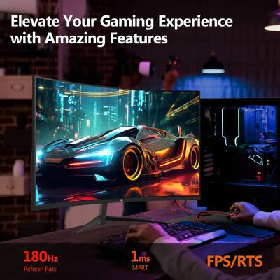 Z-EDGE 24" FHD Curved Gaming Monitor – 180Hz, 1ms, FreeSync, HDMI/DP, Ultra Thin Frame (NEUG24)