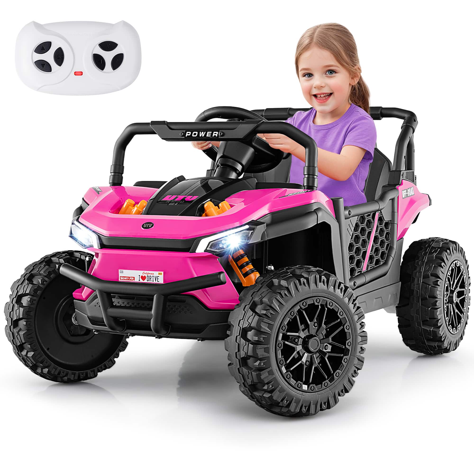 Gymax - 12V Kids Ride on Truck w/Parental Remote 3 Speeds & Reverse Forward Function - Pink price history on PriceWatchPro