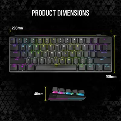CORSAIR K70 Pro Mini Wireless 60% RGB Mechanical Cherry MX