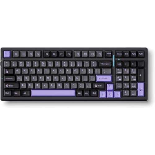 Cozy Serene - G98 Pro Wireless Mechanical Tri-mode Connection Gaming Hot Swappable Custom Gasket Structure Pre-lubed Linear Switches - Purple&Black