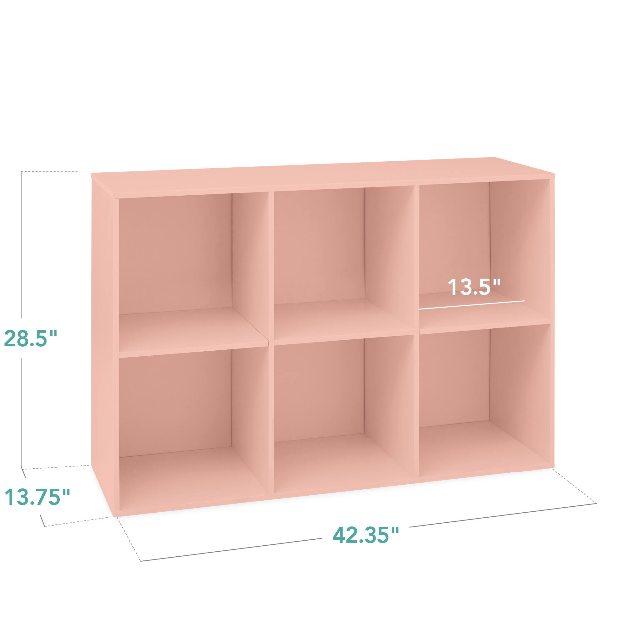 The dimensions of the shelf are:

- Width: 42.35"
- Height: 28.5"
- Depth: 13.75"
- Shelf height: 13.5"