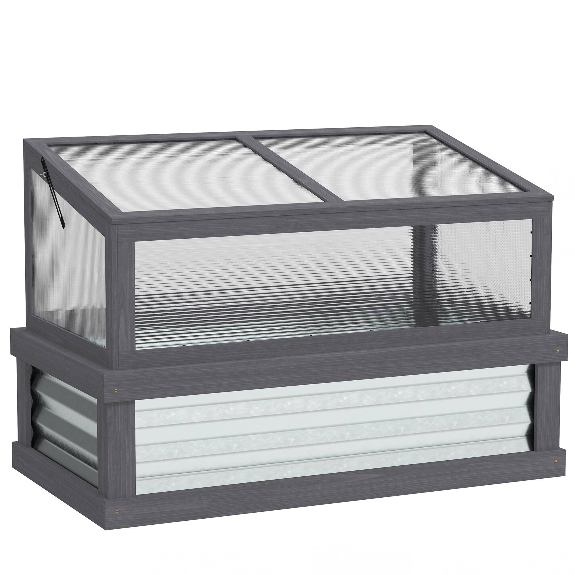 "Outsunny - Raised Garden Bed with Polycarbonate Greenhouse, Lean-to Garden Wooden Cold Frame Greenhouse, 41"" x 22.5"" x 28.25""" price history on PriceWatchPro