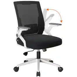 CloudRest Pro - Breathable Mesh Office Chair with Flip-up Armrests Ergonomic Computer Desk Chair with Adaptive Lumbar Support - White