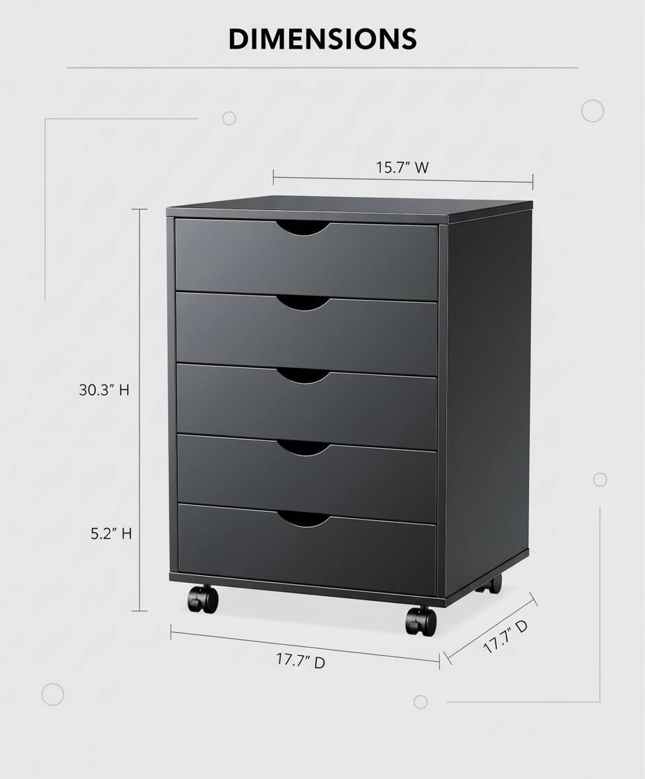 DIMENSIONS  
15.7" W  
30.3" H  
5.2" H  
17.7" D