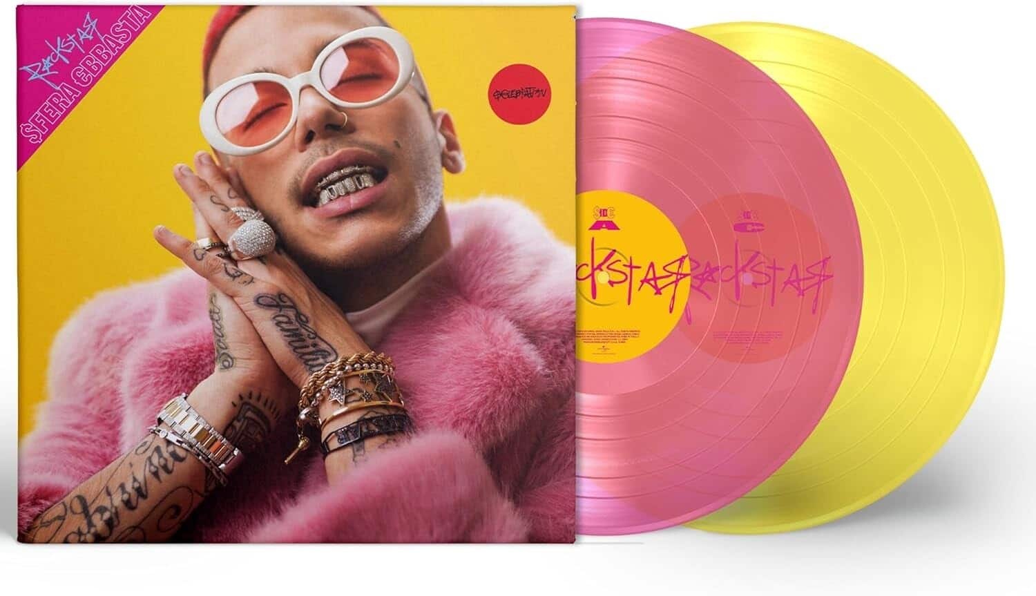 Sfera Ebbasta - Rockstar ($elebration) - Pink & Yellow Vinyl   - VINYL LP price history on PriceWatchPro
