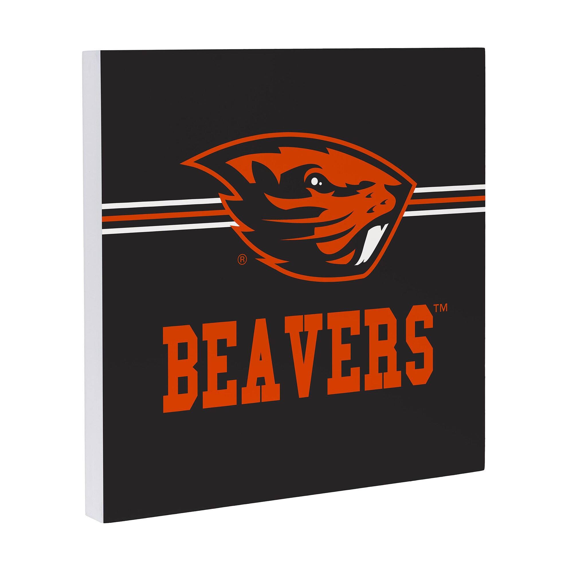 Alt View 1. Evergreen Enterprises - Oregon State Beavers 12" x 12" Wood Wall Sign - Multicolor.