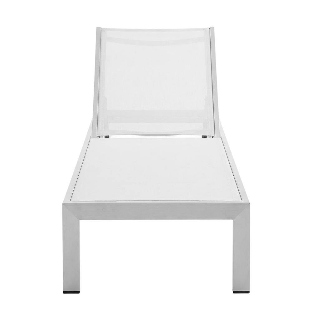 Back. Outdoor Escape - Outdoor Lounge Furniture Set In Durable Aluminum With Comfortable Seating - White.