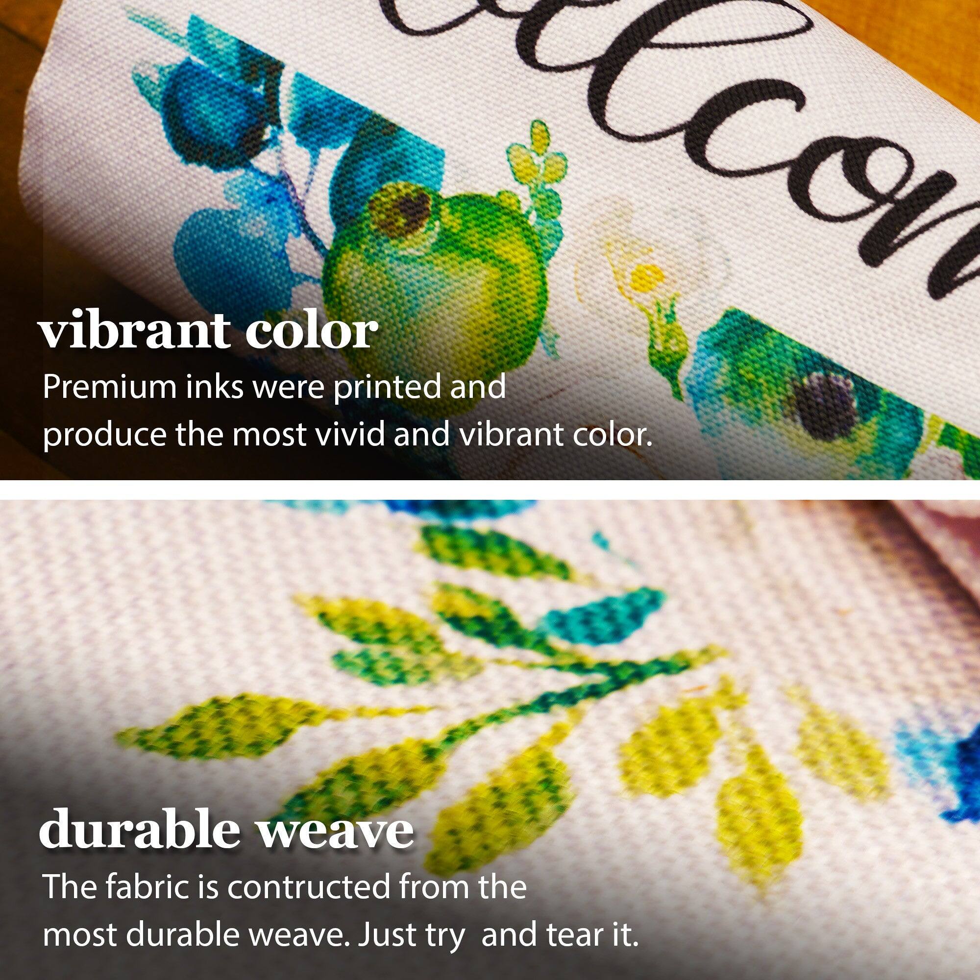 vibrant color  
Premium inks were printed and produce the most vivid and vibrant color.  

durable weave  
The fabric is constructed from the most durable weave. Just try and tear it.