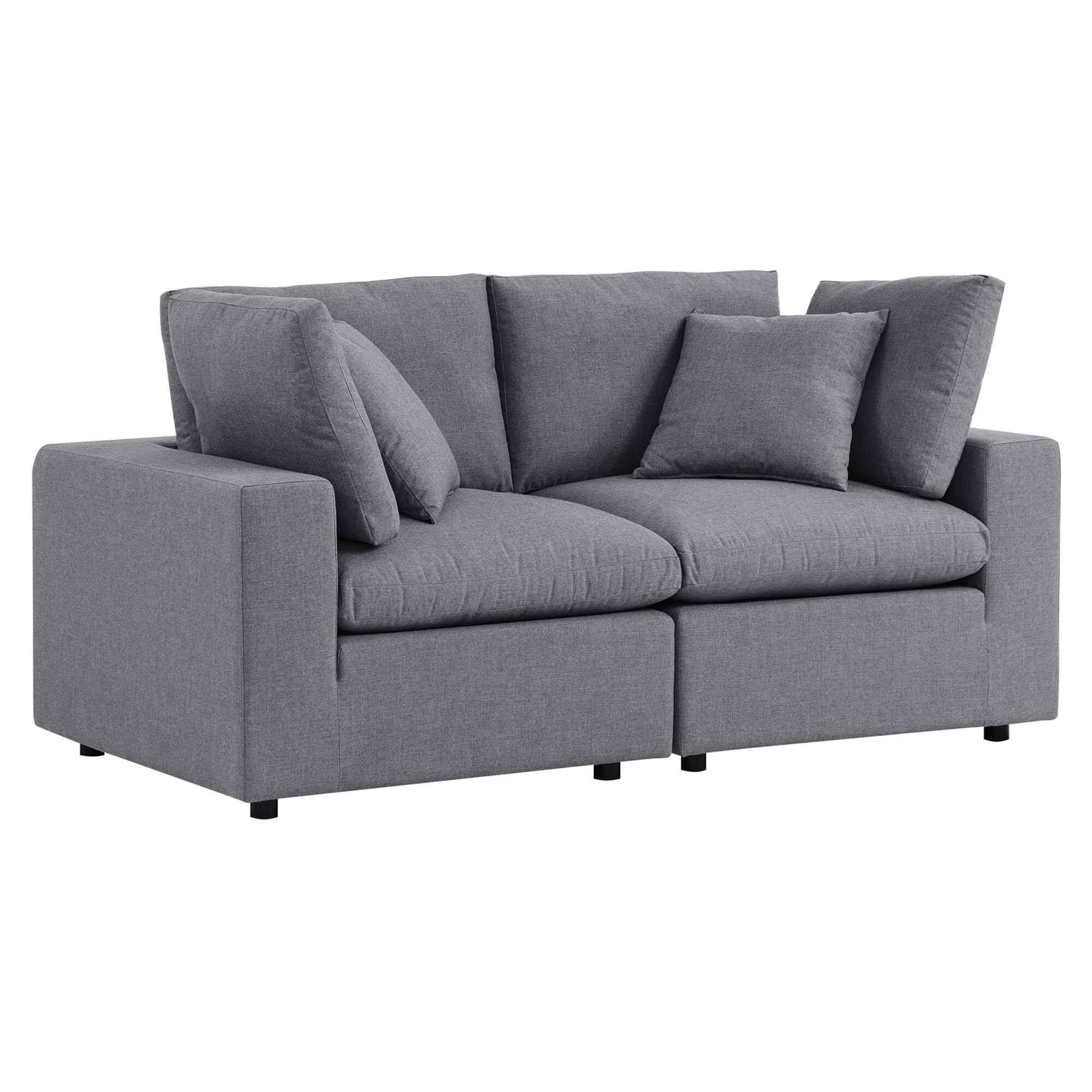 Angle. Modway - Commix Sunbrella® Outdoor Patio Loveseat by Modway - Gray.