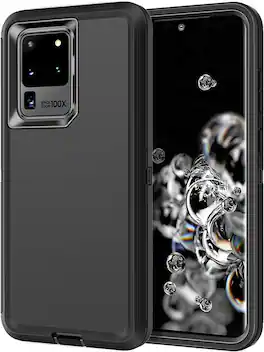 Entronix - Heavy Duty Case for Samsung Galaxy S20 Ultra - Triple-Layer Protection - Black