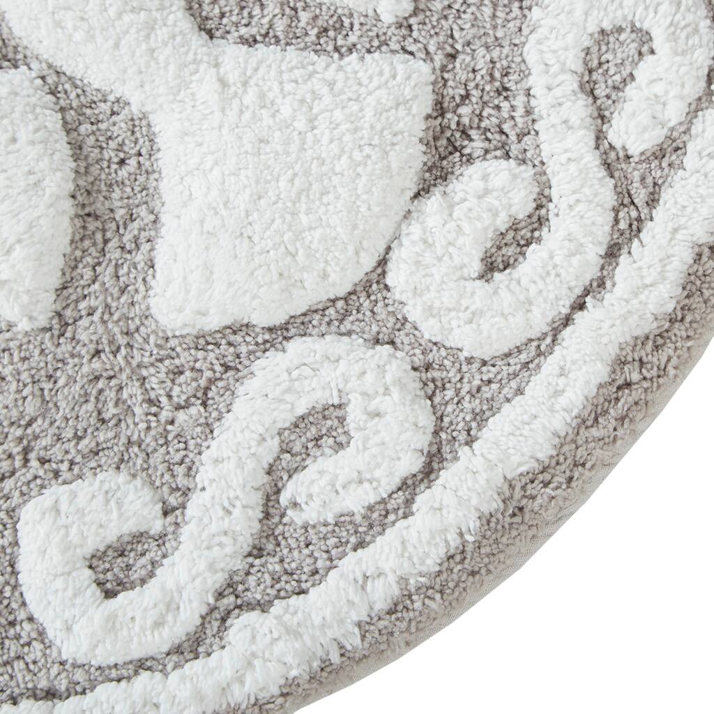 Alt View 2. APRILSOUL - Global Medallion Cotton Bath Rug Plush Super Absorbent Multiple Sizes Colors - taupe.